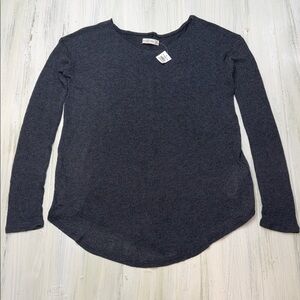 Abercrombie & Fitch Long Sleeve Charcoal Textured Lightweight Sweater Sz M
